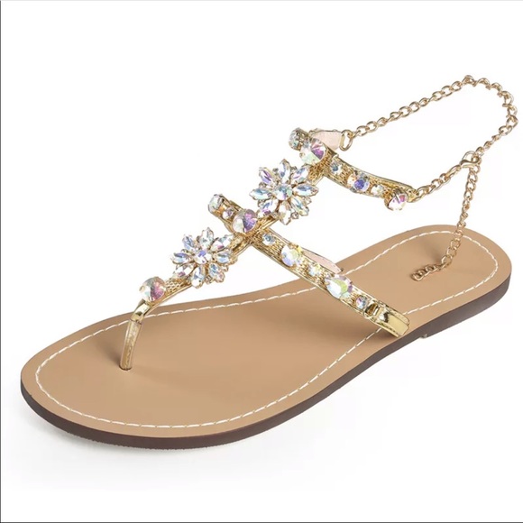 Crystal Gold Sandals - Picture 4 of 7